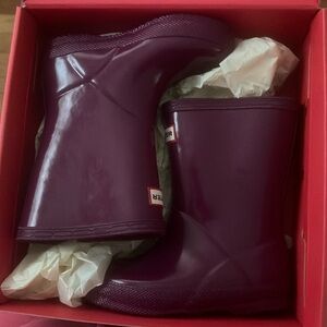 Toddler girl hunter rain boots , size 7